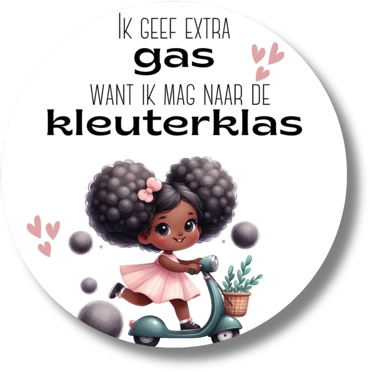Kleuterklas Stickers | Meisje Met Scooter | Donkere Huidskleur | 20 Stuks